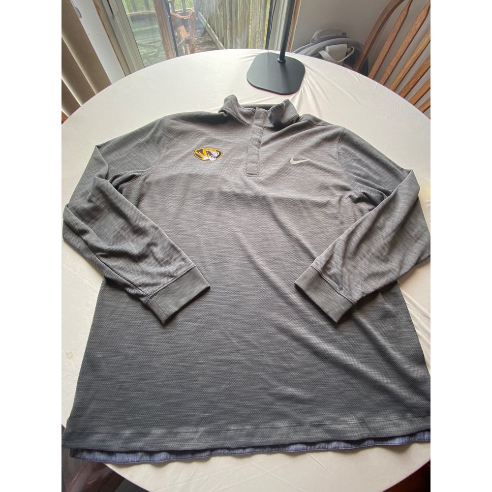 Nike Golf Missouri Tigers Mizzou Dri-FIT 1/4 Zip Pullover Mens 2XL Gray 727098